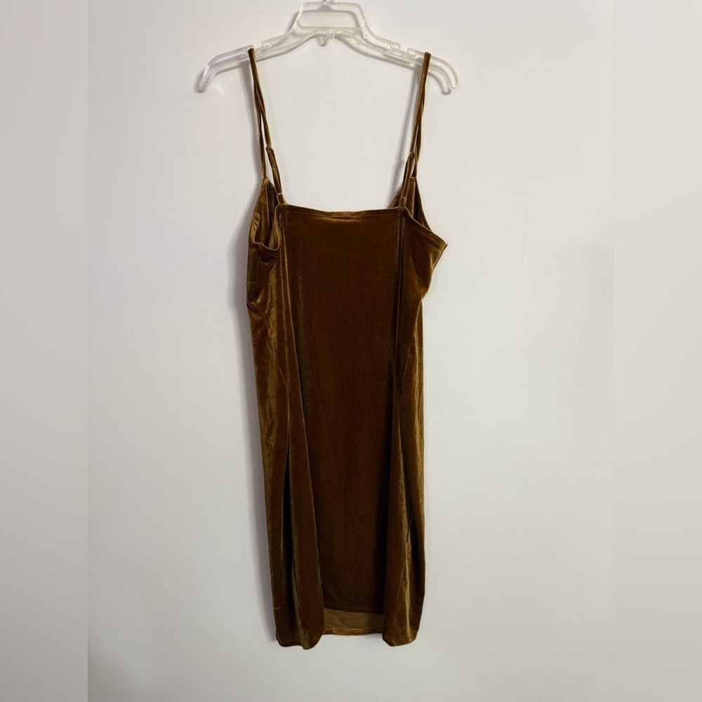 New Forever 21 Plus Burnished Gold Velour Bodycon Dress Women’s Size 3X - Picture 4 of 4
